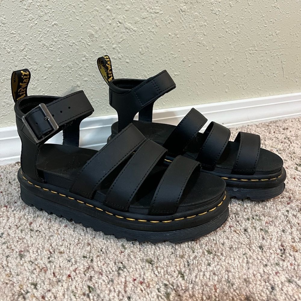 Black Dr. Marten platform sandals size 6
